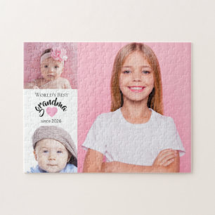 Worlds Best Grandma Photo Collage Jigsaw Puzzle