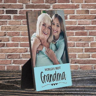 World's Best Grandma Photo Table Plaque