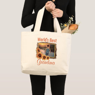 World's Best Grandma Photo Tote Bag