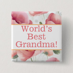 World's best grandma pin