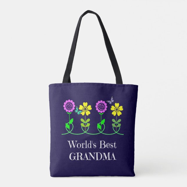 World's Best Grandma, popular design Tote Bag (Back)