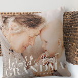 World's Best Grandma Since 20XX Simple Chic Photo Cushion<br><div class="desc">This simple and modern design is composed of serif and cursive typography and add a custom photo</div>