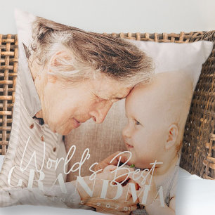 World's Best Grandma Since 20XX Simple Chic Photo Cushion