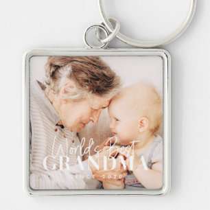 World's Best Grandma Since 20XX Simple Chic Photo Key Ring