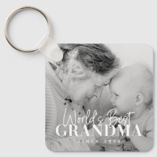 World's Best Grandma Since 20XX Simple Chic Photo Key Ring