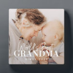 World's Best Grandma Since 20XX Simple Chic Photo Plaque<br><div class="desc">This simple and modern design is composed of serif and cursive typography and add a custom photo</div>