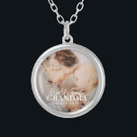 World's Best Grandma Since 20XX Simple Chic Photo Silver Plated Necklace<br><div class="desc">This simple and modern design is composed of serif and cursive typography and add a custom photo</div>