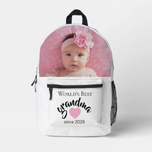 Worlds Best Grandma Since Year Photo Cute Printed Backpack