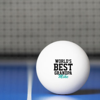 World's Best Grandpa Black and Teal Father's Day Ping Pong Ball