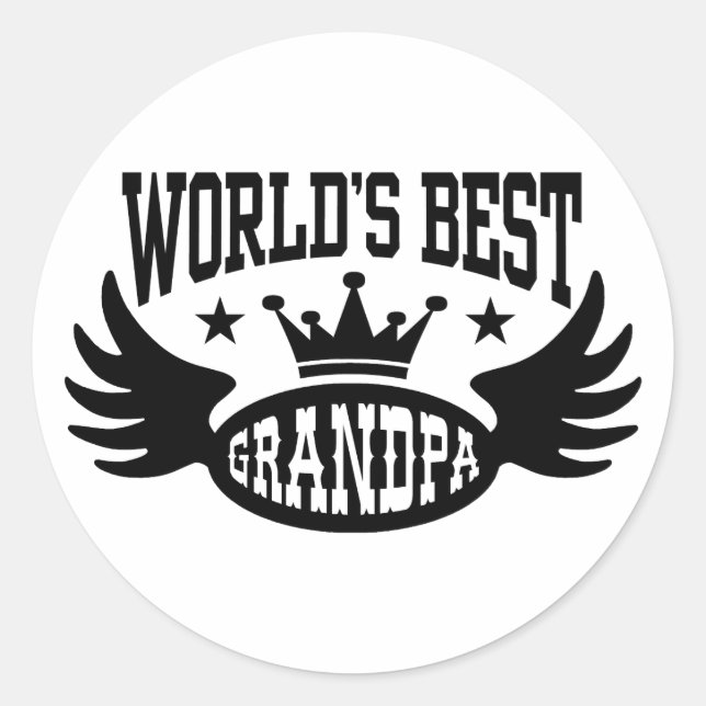 World's Best Grandpa Classic Round Sticker (Front)