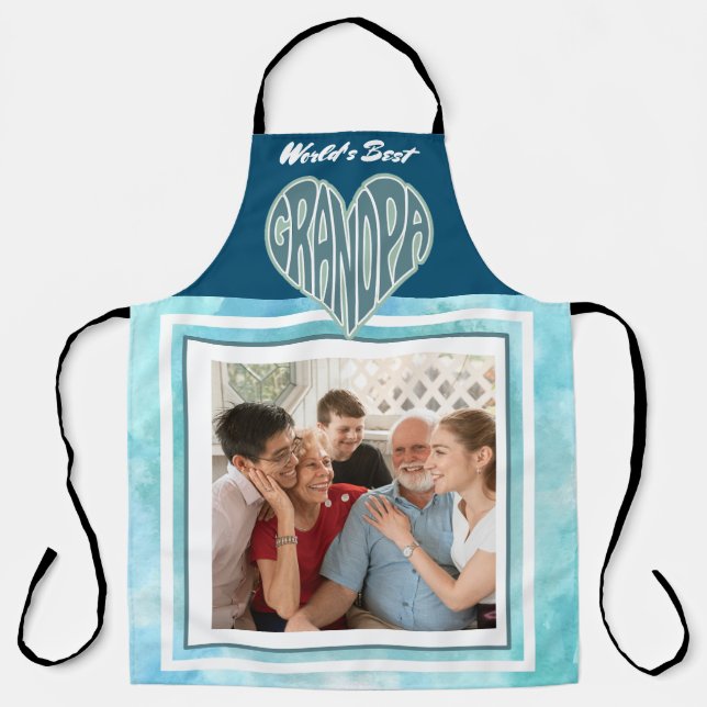 World's Best Grandpa Custom Photo Apron (Front)