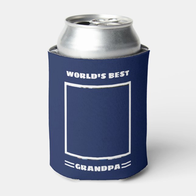 World's Best Grandpa Custom Photo Personalised Can Cooler (Can Front)