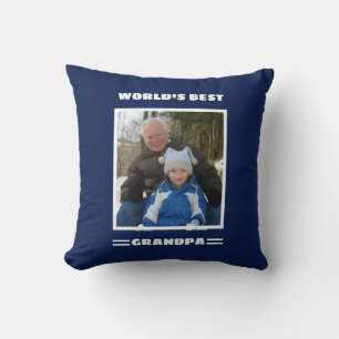 World's Best Grandpa Custom Photo Personalised Cushion
