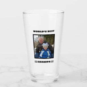 World's Best Grandpa Custom Photo Personalised Glass