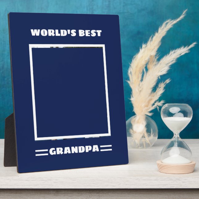 World's Best Grandpa Custom Photo Personalised Plaque (Side)