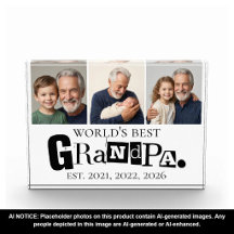 World's Best Grandpa Est Year 3 Photo Collage 