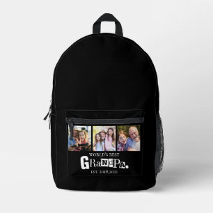 World's Best Grandpa Est Year 3 Photo Collage  Printed Backpack