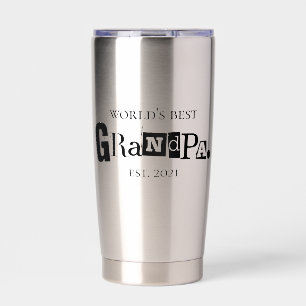 World's Best Grandpa Established Year Fun Saying Insulated Tumbler