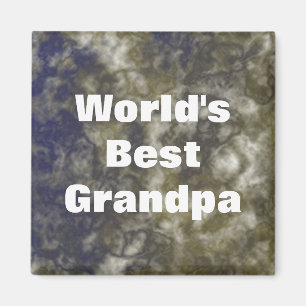 Worlds Best Grandpa Gold Blue Abstract Magnet