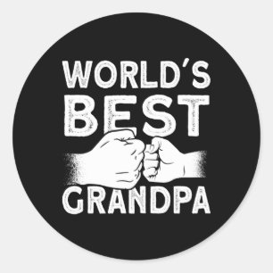 Worlds Best Grandpa Grandad New Grandpa Classic Round Sticker
