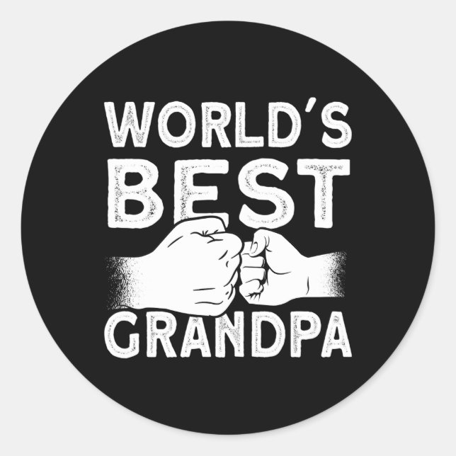 Worlds Best Grandpa Grandad New Grandpa Classic Round Sticker (Front)