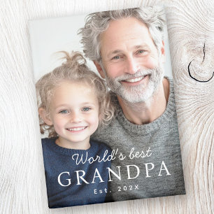 World's best grandpa grandfather est year photo magnet