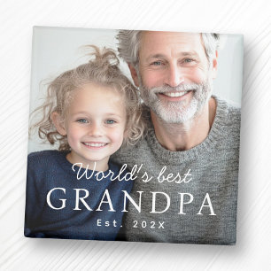 World's best grandpa grandfather est year photo magnet