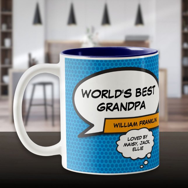 World's Best Grandpa Grandfather Personalised Two-Tone Coffee Mug (World's Best Grandpa Grandfather Personalized Two-Tone Coffee Mug)