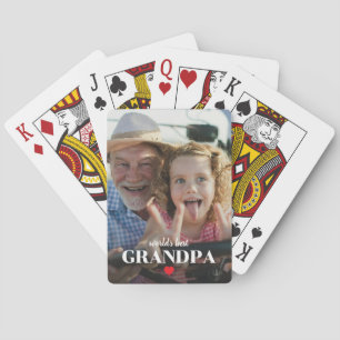 World's Best Grandpa Heart Gift For Grandad Playing Cards