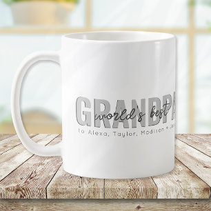 World's Best Grandpa Kid's Names Coffee Mug