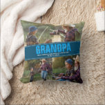 World's Best Grandpa | Modern Photo Collage Cushion<br><div class="desc">"Because partner in crime sounds like a bad influence". Can be customised for any moniker - papa, pépé, grandad, grandpapa, grand-pére, grampa, gramps, grampy, geepa, paw-paw, pappou, pop-pop, poppy, pops, pappy, nonno, opa, baba, abuelo, tutu, saba, lolo etc.). Add your custom wording to this design by using the "Edit this...</div>