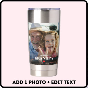 World's Best Grandpa Photo Gift For Grandad Insulated Tumbler