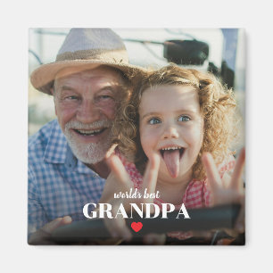World's Best Grandpa Photo Gift For Grandad Magnet