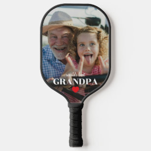 World's Best Grandpa Photo Gift For Grandad Pickleball Paddle