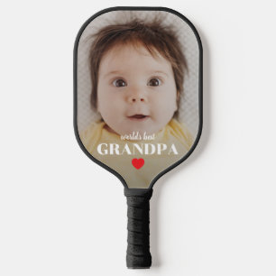 World's Best Grandpa Photo Gift For Grandad Pickleball Paddle