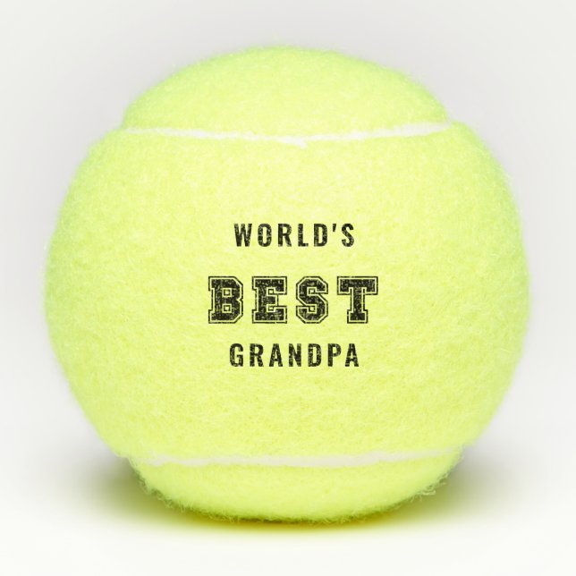 World's Best Grandpa Sports Lettering Monogram Tennis Balls (Front)