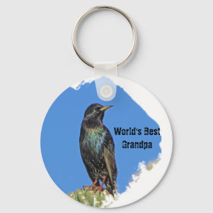 World's Best Grandpa Starling and Cactus Southwest Key Ring