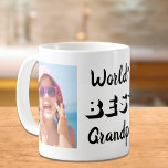 World's Best Grandpa Two Photos Personalised Coffee Mug<br><div class="desc">A fun gift for the best grandpa ever,  this mug features two family photos and "World's Best Grandpa" in a cool retro theme park style typography. You can easily personalise "grandpa" to how he is addressed (e.g.,  papa,  poppop,  abuelo,  etc.).</div>