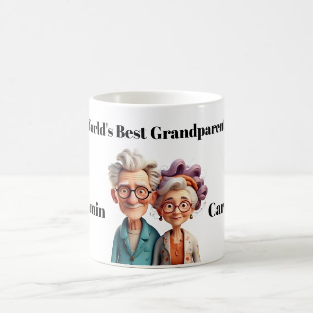 World's Best Grandparents - cartoonish & funny Coffee Mug (Center)