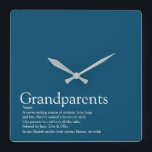 World's Best Grandparents Ever Definition Blue Square Wall Clock<br><div class="desc">Personalise for your special grandparents to create a unique gift. A perfect way to show them how amazing they are every day. Designed by Thisisnotme©</div>