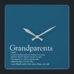 World's Best Grandparents Ever Definition Blue Square Wall Clock<br><div class="desc">Personalise for your special grandparents to create a unique gift. A perfect way to show them how amazing they are every day. Designed by Thisisnotme©</div>