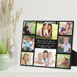 World's Best Grandparents Photo Collage Plaque<br><div class="desc">Give the world's best grandparents an elegant custom multi-photo collage plaque that they will treasure and enjoy for years. You can personalise with eight photos of grandchildren, children, other family members, pets, etc., personalise the expression "World's Best Grandparents, " and add the grandchildren's names, all in modern white typography against...</div>