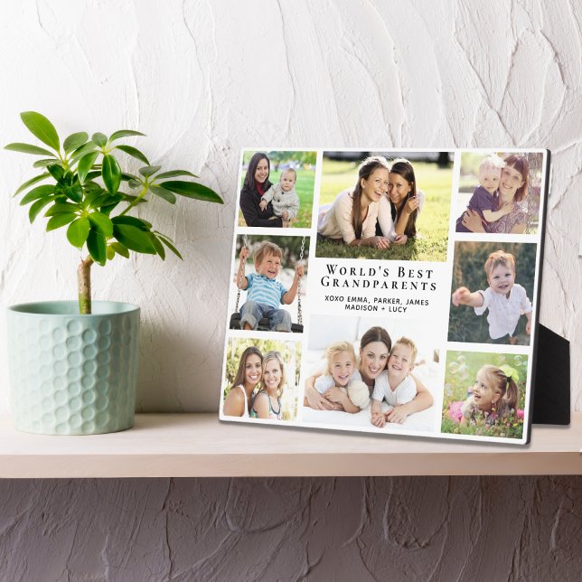World's Best Grandparents Photo Collage Plaque (Creator Uploaded)