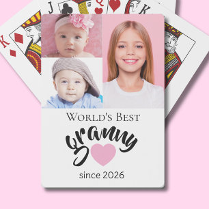 Worlds Best Granny Since Year 3 Photo Cute Playing Cards