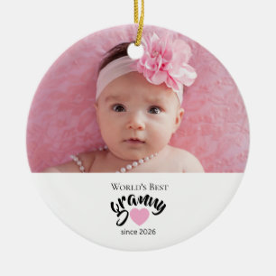 Worlds Best Granny Since Year Photo Cute Ceramic Tree Decoration