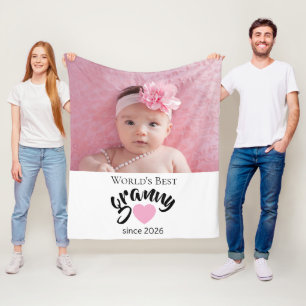 Worlds Best Granny Since Year Photo Cute Fleece Blanket