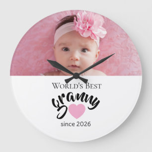Worlds Best Granny Since Year Photo Cute Large Clock