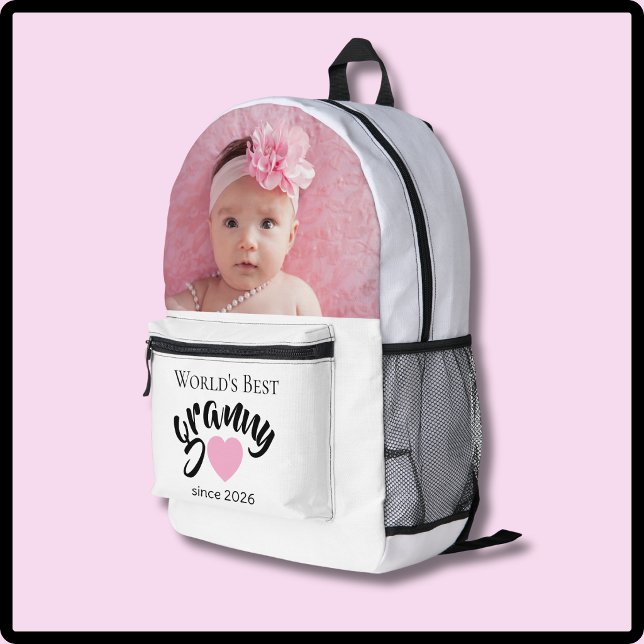 Worlds Best Granny Since Year Photo Cute  Printed Backpack (Creator Uploaded)