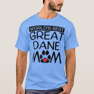World's Best Great Dane Mom Dog Owner Paw Print T-Shirt