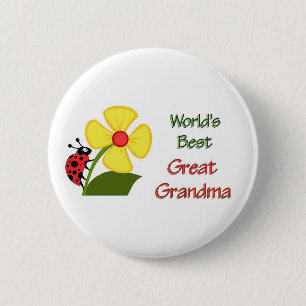 Worlds Best Great Grandma 6 Cm Round Badge